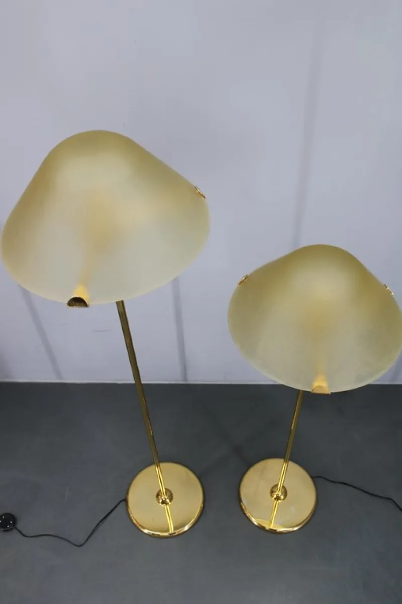 Pamono Floor Lamps in Brass Finish from VeArt,1980s, Set of 2