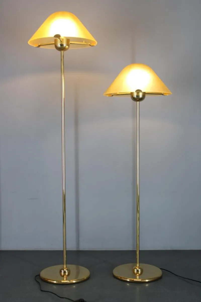 Pamono Floor Lamps in Brass Finish from VeArt,1980s, Set of 2