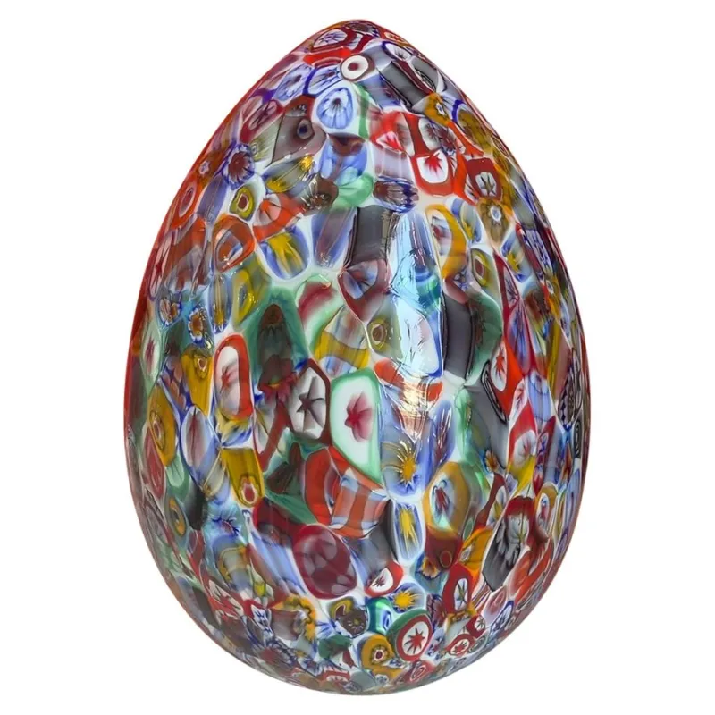 Online Pamono Floral Multicolor Murano Style Glass Egg Small Table Lamp from Simoeng