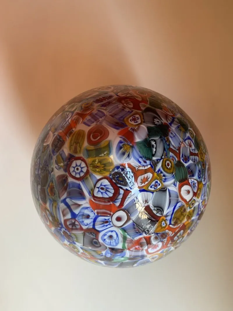 Online Pamono Floral Multicolor Murano Style Glass Egg Small Table Lamp from Simoeng
