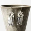 Online Pamono Floral Silver Earrings from Atelier Borgila, 1949, Set of 2