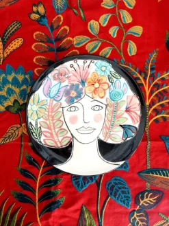 Discount Pamono Floral Woman Plate from Dalila Chessa