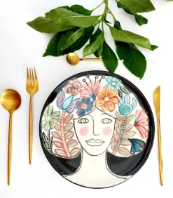 Discount Pamono Floral Woman Plate from Dalila Chessa