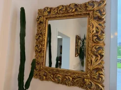 Pamono Florentine Mirror with Acanthus Leaf Carving Wood, 1890s><noscript><img width=