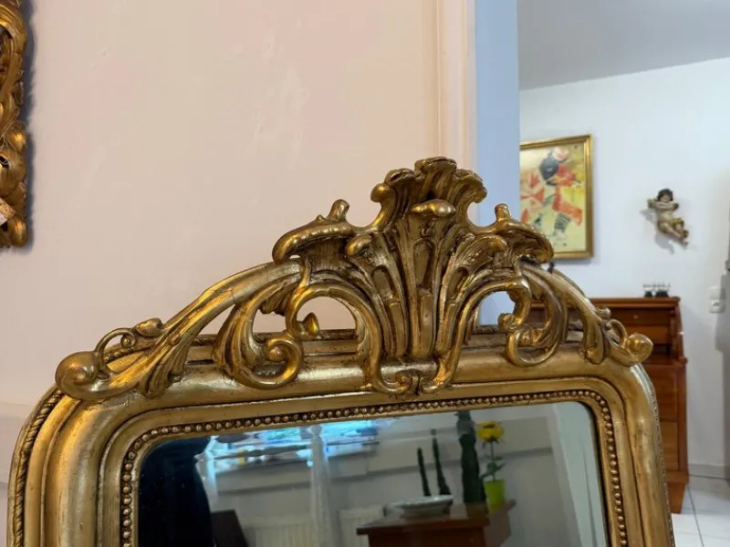 Online Pamono Florentine Mirror with Acanthus Leaf