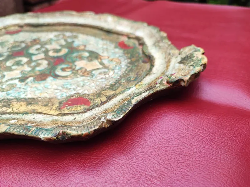 Pamono Florentine Wooden Tray, 1970s> Trays