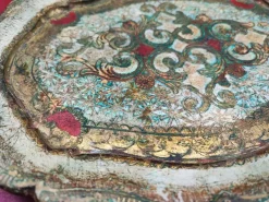 Pamono Florentine Wooden Tray, 1970s><noscript><img width=
