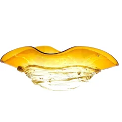 Pamono Flounder Centerpiece in Amber Murano Glass and Crystal with Gold Details from YourMurano> Tabletop