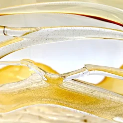 Pamono Flounder Centerpiece in Amber Murano Glass and Crystal with Gold Details from YourMurano><noscript><img width=