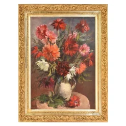 Hot Pamono Flower Painting by Capon Georges Louis Emile, 1930s