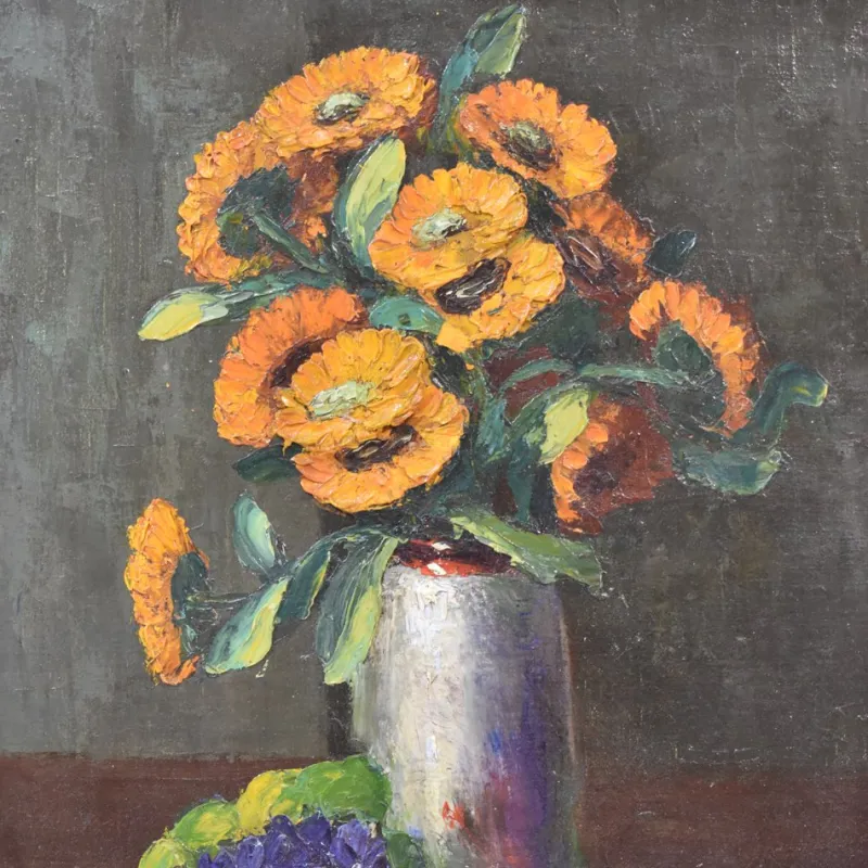 Online Pamono Flower Painting by Dolzan Primo, 1933