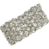 Outlet Pamono Flower Themed White Gold Bracelet with White Diamonds