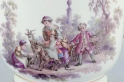Pamono Flowerpot in Porcelain with Motif of Faun and Bucolic Scenes from Meissen><noscript><img width=