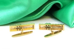Pamono Flower-Shaped Cufflinks with Brilliant-Cut Diamonds, Set of 2><noscript><img width=