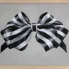 Pamono Fluffy Ribbon Painting Black & WHite Striped Bow, Minimal Elegant With Frame> Minimalist