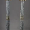 Pamono Fluted Marble Columns with Ionic Capitals, 1900, Set of 2> Pedestals And Columns