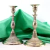 New Pamono Fluted Silver Candlesticks with Reliefs and Beaded Circular Bases, Set of 2