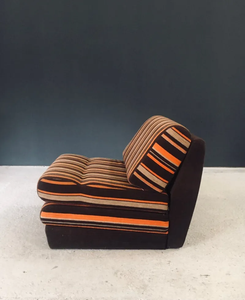 New Pamono Fold Out Extendable Lounge Chair, 1970s