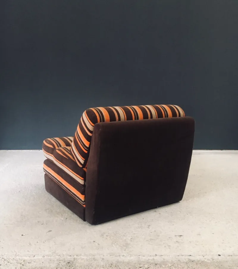 New Pamono Fold Out Extendable Lounge Chair, 1970s