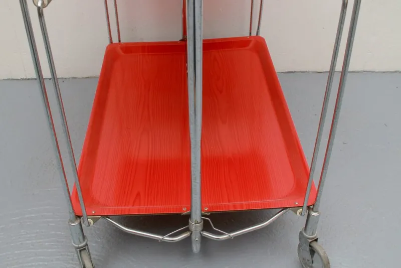 Pamono Foldable Serving Cart from Dinett, 1970s> Serving Bar Carts & Trolleys