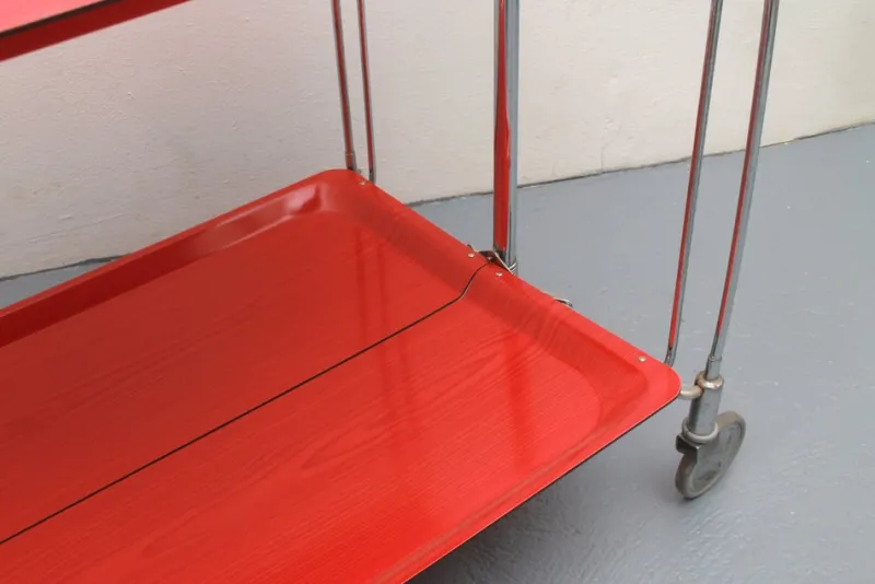Pamono Foldable Serving Cart from Dinett, 1970s> Serving Bar Carts & Trolleys