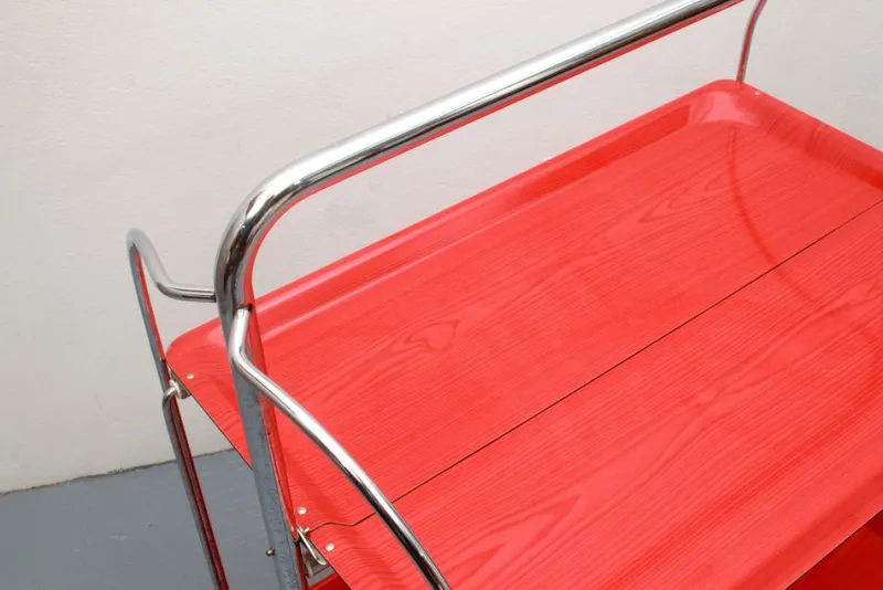 Pamono Foldable Serving Cart from Dinett, 1970s> Serving Bar Carts & Trolleys