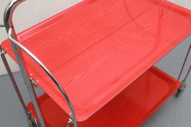 Pamono Foldable Serving Cart from Dinett, 1970s> Serving Bar Carts & Trolleys