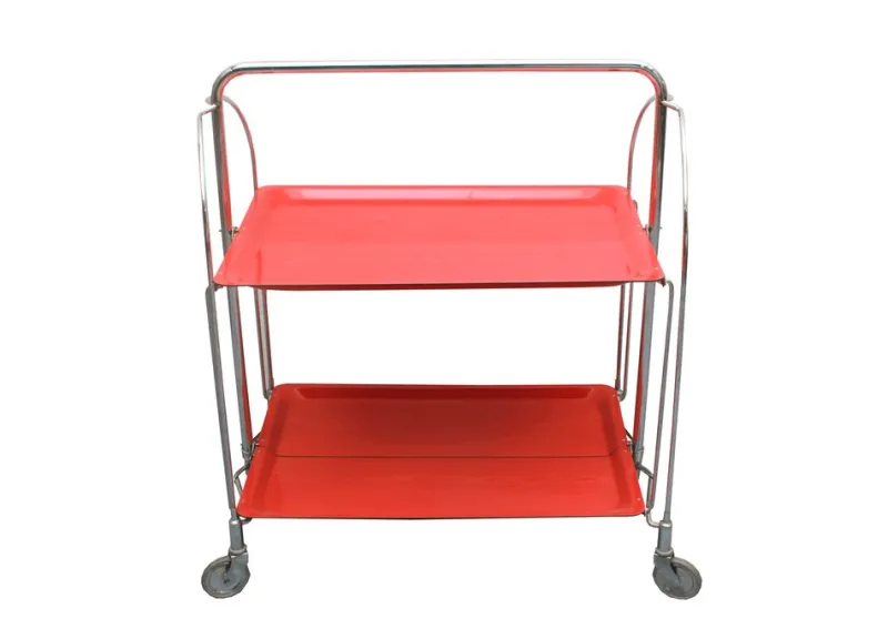 Pamono Foldable Serving Cart from Dinett, 1970s> Serving Bar Carts & Trolleys