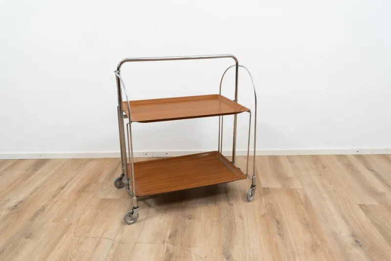 Pamono Foldable Serving Trolley by Bremshey & Co., 1960s> Serving Bar Carts & Trolleys