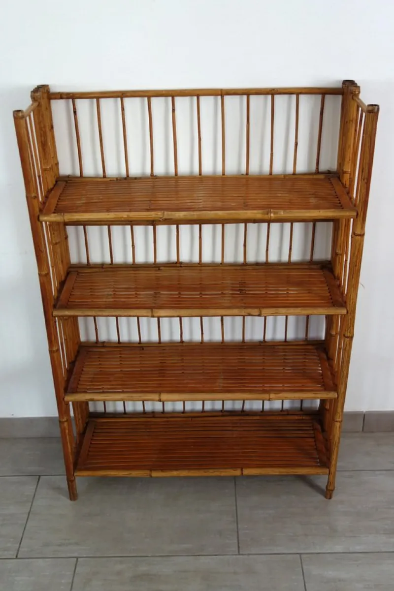 Pamono Folding Bamboo Shelf, 1950s> Shelves & Wall Units