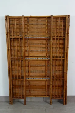 Pamono Folding Bamboo Shelf, 1950s><noscript><img width=