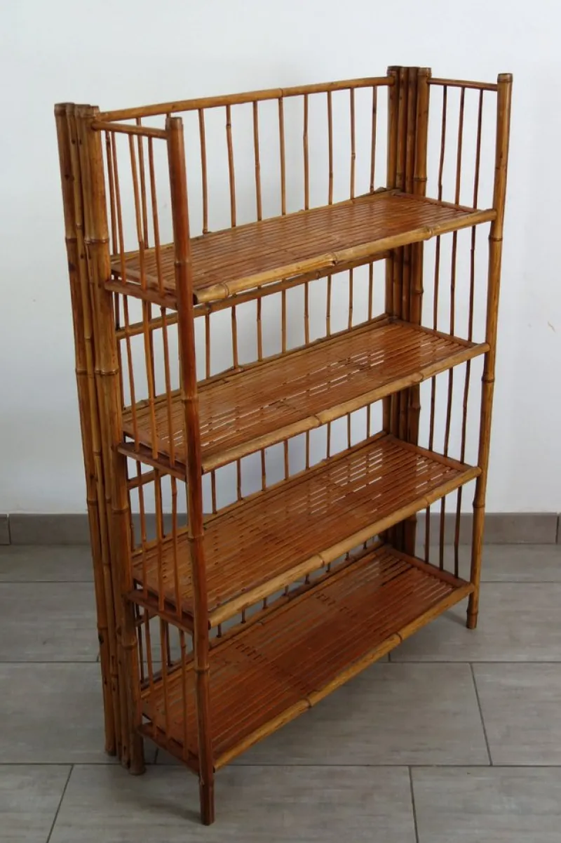 Pamono Folding Bamboo Shelf, 1950s> Shelves & Wall Units