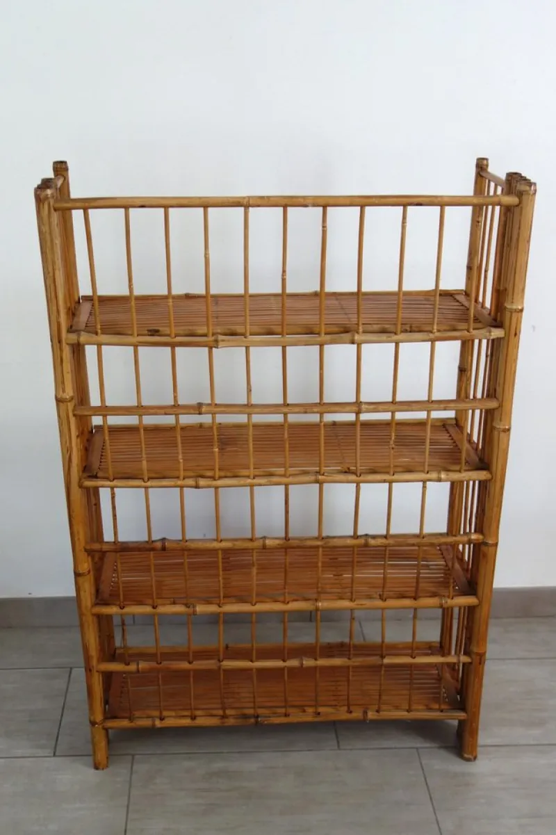 Pamono Folding Bamboo Shelf, 1950s> Shelves & Wall Units
