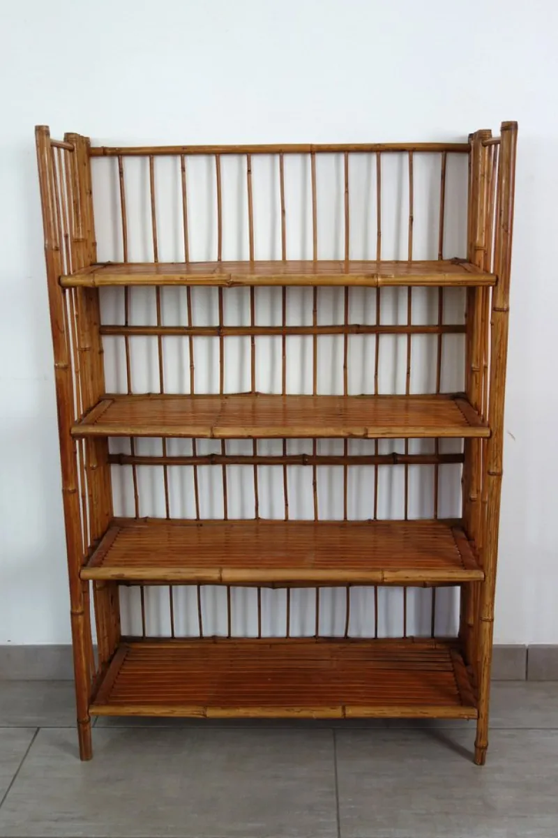 Pamono Folding Bamboo Shelf, 1950s> Shelves & Wall Units
