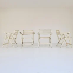 Pamono Folding Chairs by Fratelli Reguitti, 1960s, Set of 4> Garden Seating
