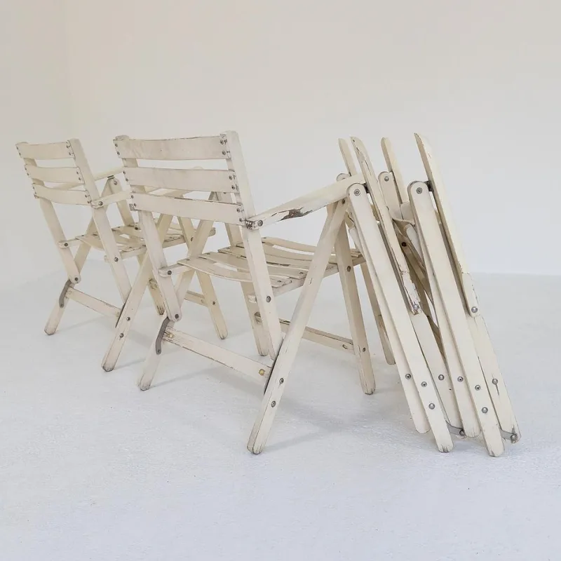 Pamono Folding Chairs by Fratelli Reguitti, 1960s, Set of 4> Garden Seating