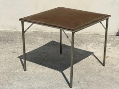 Clearance Pamono Folding Game Table in Steel and Velvet from Christian Dior, 1970s