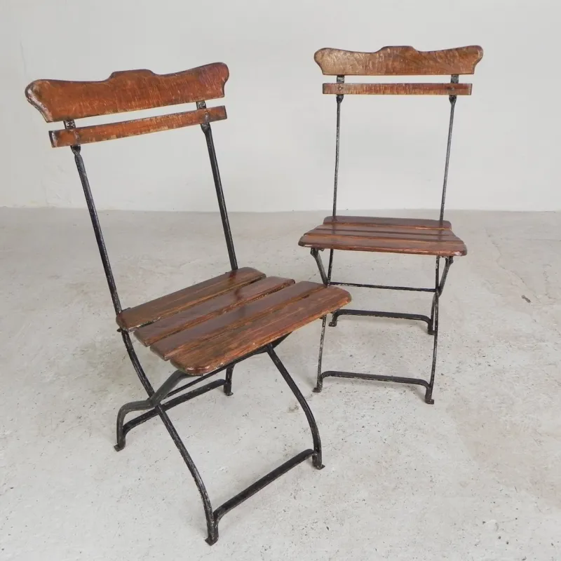 Sale Pamono Folding Garden Chairs, 1930s, Set of 2
