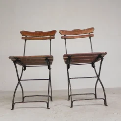 Sale Pamono Folding Garden Chairs, 1930s, Set of 2