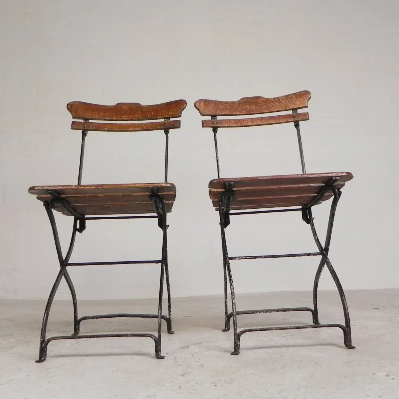 Sale Pamono Folding Garden Chairs, 1930s, Set of 2