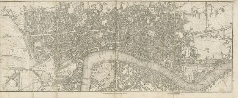 Pamono Folding Plan of London, 1804, Paper> Wall Decor