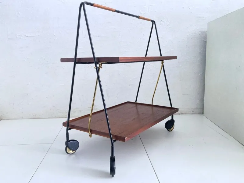 Online Pamono Folding Serving Trolley in Teak from Ilse Möbel, 1960s