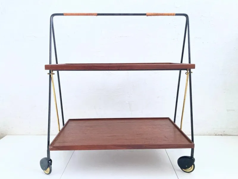 Online Pamono Folding Serving Trolley in Teak from Ilse Möbel, 1960s