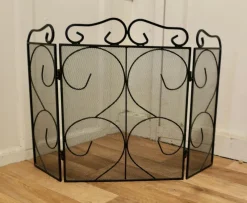 Pamono Folding Wrought Iron Fire Guard for Inglenook Fireplace, 1960s> Fireplaces And Mantels