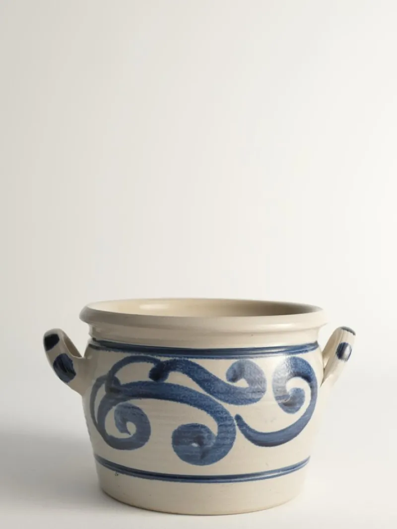 Pamono Folk Art Stoneware Jar with Cobalt Blue Floral Motif from Westerwald, Germany> Bottles, Carafes & Jugs