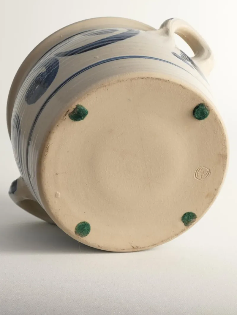Pamono Folk Art Stoneware Jar with Cobalt Blue Floral Motif from Westerwald, Germany> Bottles, Carafes & Jugs