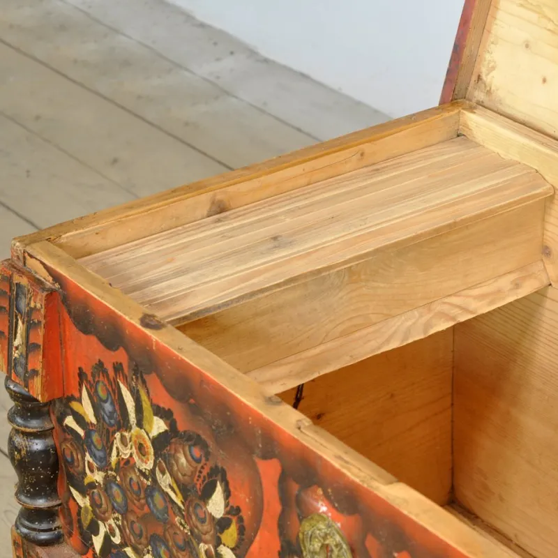 New Pamono Folk Art Wedding Chest, 1850