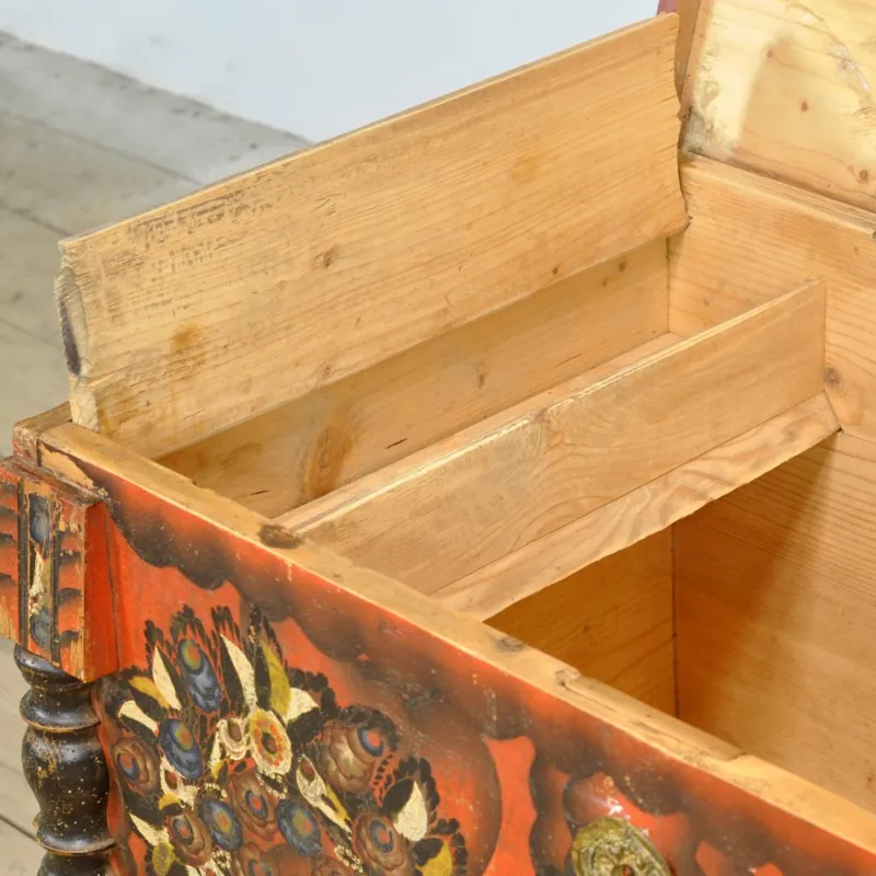 New Pamono Folk Art Wedding Chest, 1850