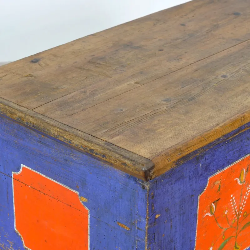 Pamono Folk Art Wedding Chest, 1901> Trunks Crates & Baskets