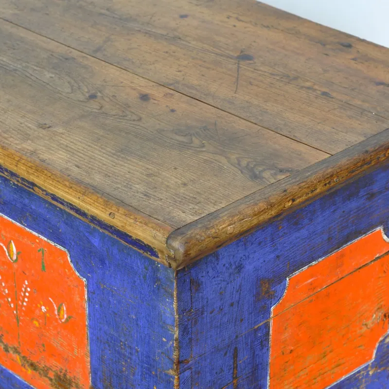 Pamono Folk Art Wedding Chest, 1901> Trunks Crates & Baskets
